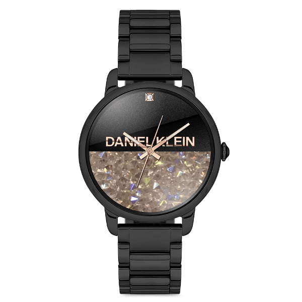Relógio Analógico Feminino Daniel Klein Dk.1.12711-4 Premium Ladies Pulseira de Aço Inoxidável Preto