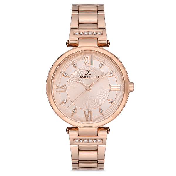Relógio Analógico Feminino Daniel Klein Dk.1.12712-2 Premium Ladies Pulseira de Aço Inoxidável Rose Gold