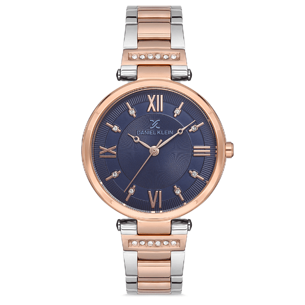 Relógio Analógico Feminino Daniel Klein Dk.1.12712-3 Premium Ladies Pulseira de Aço Inoxidável Prata/Rose Gold