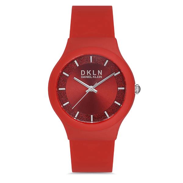 Relógio Analógico Feminino Daniel Klein Dk.1.12713-4 Dkln Ladies Pulseira de Silicone Vermelho