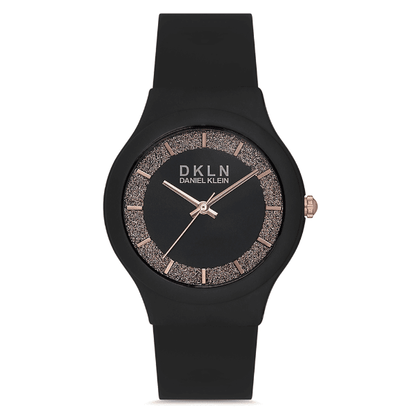 Relógio Analógico Feminino Daniel Klein Dk.1.12713-5 Dkln Ladies Pulseira de Silicone Preto