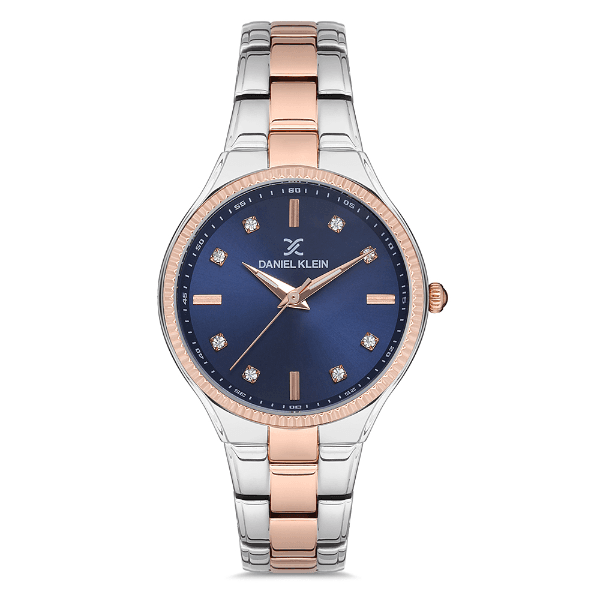 Relógio Analógico Feminino Daniel Klein Dk.1.12714-4 Premium Ladies Pulseira de Aço Inoxidável Prata/Rose Gold