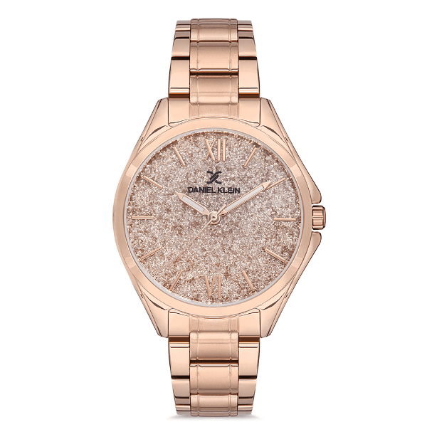 Relógio Analógico Feminino Daniel Klein Dk.1.12721-3 Premium Ladies Pulseira de Aço Inoxidável Ouro Rosé