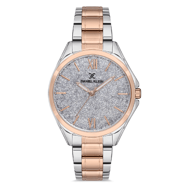 Relógio Analógico Daniel Klein Dk.1.12721-4 Premium Ladies Pulseira de Aço Inoxidável Prata/Rose Gold