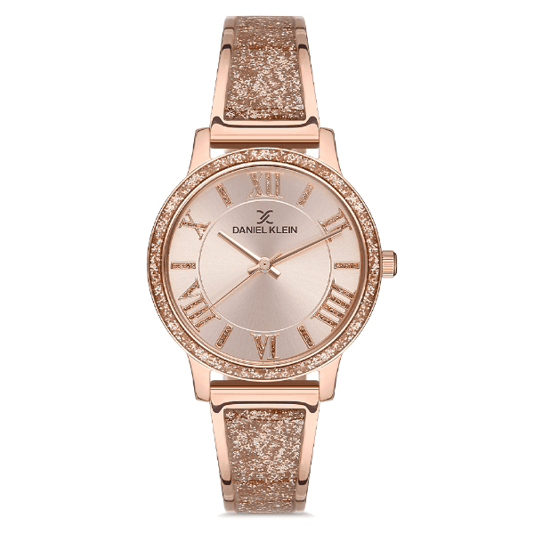 Relógio Analógico Feminino Daniel Klein Dk.1.12726-4 Premium Ladies Pulseira de Aço Inoxidável Ouro Rosê