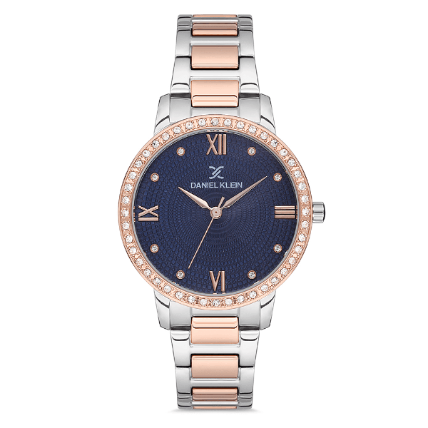 Relógio Analógico Feminino Daniel Klein Dk.1.12727-5 Premium Ladies Pulseira de Aço Inoxidável Prata/Rose Gold