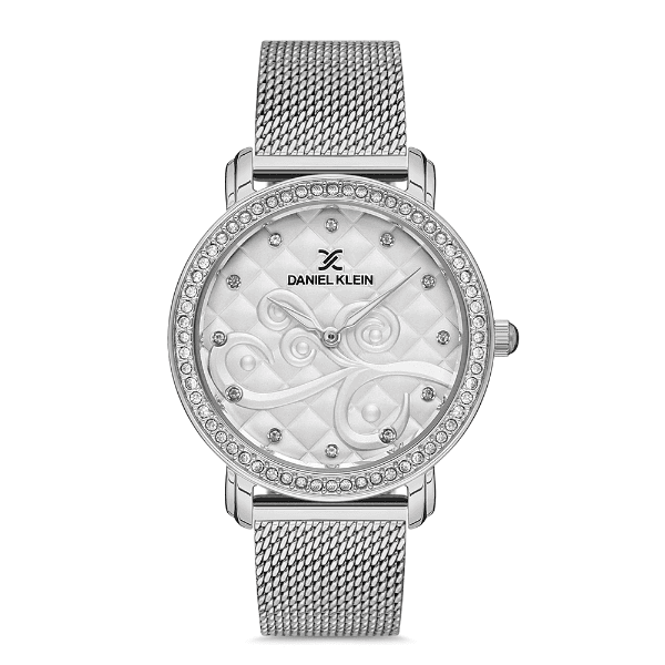 Relógio Analógico Feminino Daniel Klein Dk.1.12730-1 Premium Ladies / Pulseira de Malha - Prata