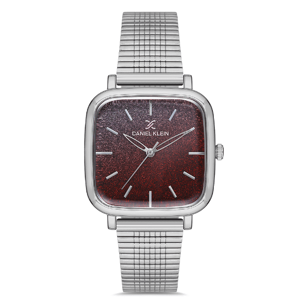 Relógio Analógico Feminino Daniel Klein Dk.1.12761-7 Premium Ladies Pulseira de Malha Prata/Vinho