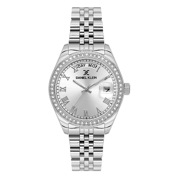 Relógio Analógico Feminino Daniel Klein Dk.1.13867-1 Premium Ladies Pulseira de Aço Inoxidável Prata