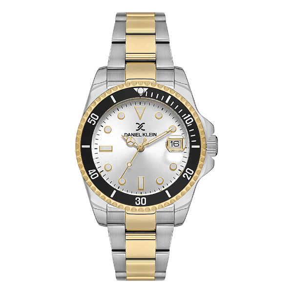 Relógio Analógico Feminino Daniel Klein Dk.1.13880-5 Premium Ladies Pulseira de Aço Inoxidável Prata/Dourado/Preto