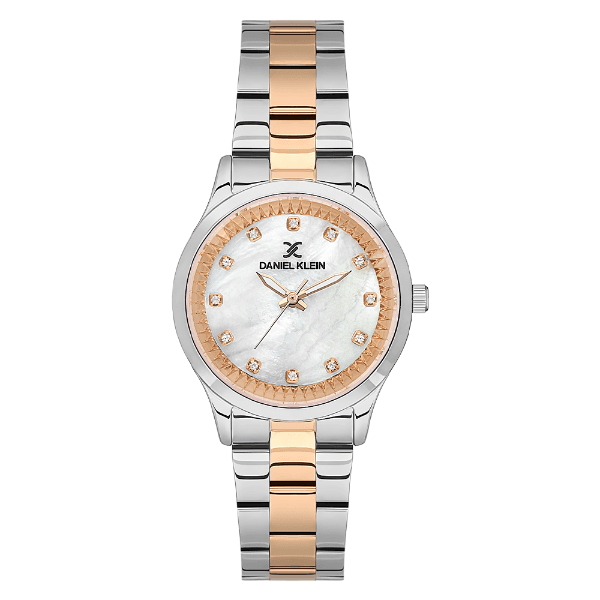 Relógio Analógico Feminino Daniel Klein Dk.1.13881-6 Premium Ladies Pulseira de Aço Inoxidável Prata/Rose Gold
