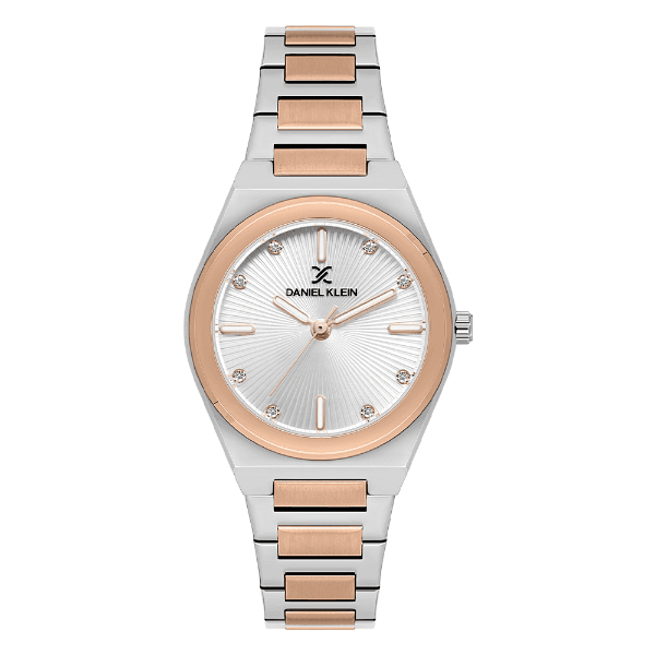 Relógio Analógico Feminino Daniel Klein Dk.1.13900-6 Premium Ladies Pulseira de Aço Inoxidável Prata/Rose Gold
