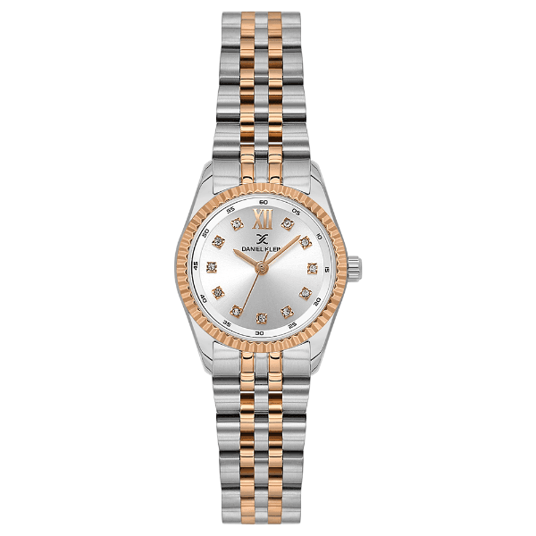 Relógio Analógico Feminino Daniel Klein Dk.1.13925-6 Premium Lady Pulseira de Aço Inoxidável Prata/Dourado