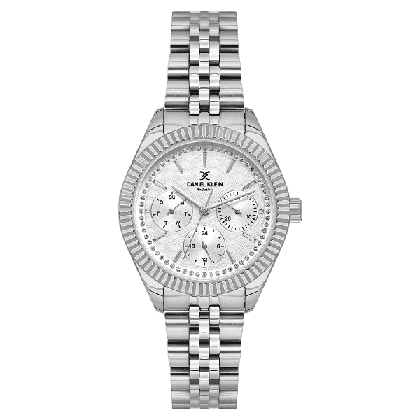 Relógio Analógico Feminino Daniel Klein Dk.1.13927-1 Exclusive Lady Pulseira de Aço Inoxidável Prata