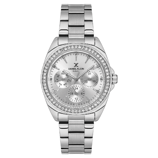 Relógio Analógico Feminino Daniel Klein Dk.1.14053-1 Exclusive Lady Pulseira de Aço Inoxidável Prata