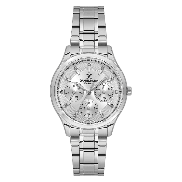 Relógio Analógico Feminino Daniel Klein Dk.1.14089-1 Exclusive Lady Pulseira de Aço Inoxidável Prata