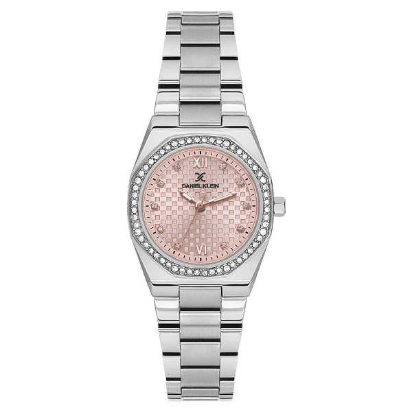 Relógio Analógico Feminino Daniel Klein Dk.1.14099-2 Premium Lady Pulseira de Aço Inoxidável Prata/Rosa