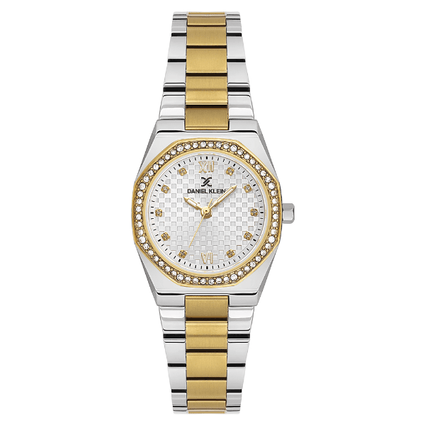 Relógio Analógico Feminino Daniel Klein Dk.1.14099-4 Premium Lady Pulseira de Aço Inoxidável Prata/Dourado