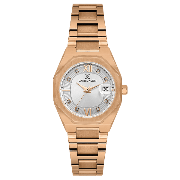 Relógio Analógico Feminino Daniel Klein Dk.1.14109-5 Premium Lady Pulseira de Aço Inoxidável Rose Gold