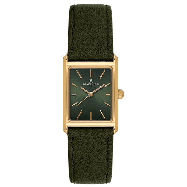Relógio Analógico Feminino Daniel Klein Dk.1.14124-3 Premium Lady Pulseira de Couro Verde/Dourado