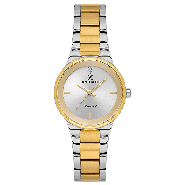 Relógio Analógico Feminino Daniel Klein Dk.1.14136-3 Diamond Lady Pulseira de Aço Inoxidável Prata/Dourado