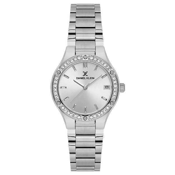 Relógio Analógico Feminino Daniel Klein Dk.1.14160-1 Premium Lady Pulseira de Aço Inoxidável Prata