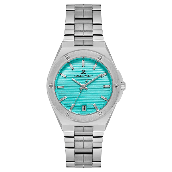 Relógio Analógico Feminino Daniel Klein Relojes Dk.1.14171-2 Premium Lady Pulseira de Aço Inoxidável Prata/Verde