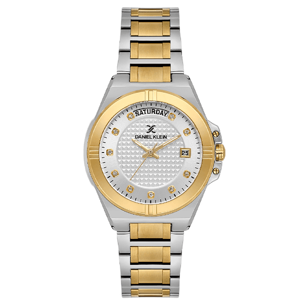 Relógio Analógico Feminino Daniel Klein Dk.1.14176-3 Premium Lady Pulseira de Aço Inoxidável Prata/Dourado