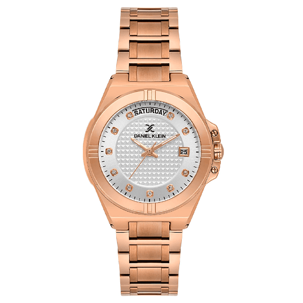 Relógio Analógico Feminino Daniel Klein Dk.1.14176-5 Premium Lady Pulseira de Aço Inoxidável Rose Gold