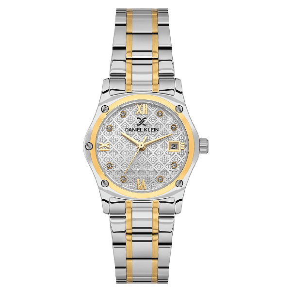 Relógio Analógico Feminino Daniel Klein Dk.1.14271-3 Diamond Lady Pulseira de Aço Inoxidável Prata/Dourado