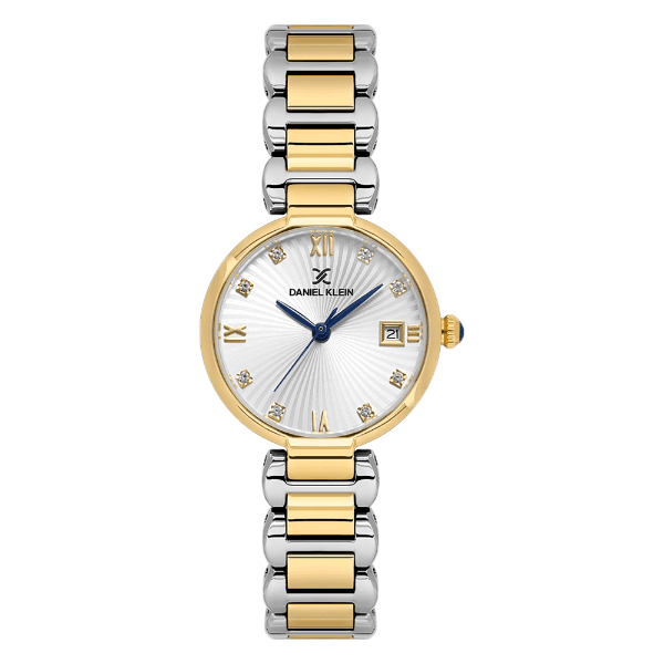 Relógio Analógico Feminino Daniel Klein Dk.1.14297-4 Premium Ladies Pulseira de Aço Inoxidável Dourado/Prata