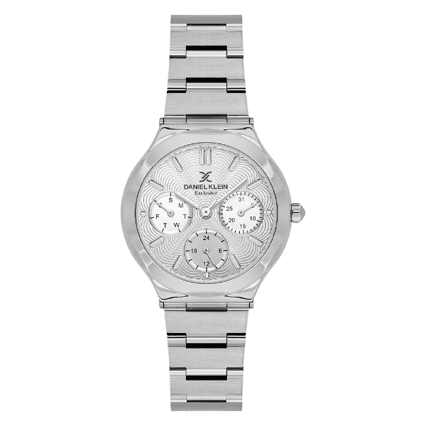 Relógio Analógico Feminino Daniel Klein Dk.1.14302-1 Exclusive Lady Pulseira de Aço Inoxidável Prata