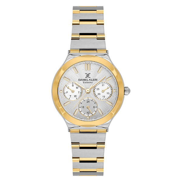 Relógio Analógico Feminino Daniel Klein Dk.1.14302-4 Exclusive Lady Pulseira de Aço Inoxidável Dourado/Prata