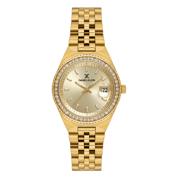 Relógio Analógico Feminino Daniel Klein Dk.1.14304-2 Premium Ladies Pulseira de Aço Inoxidável Dourado