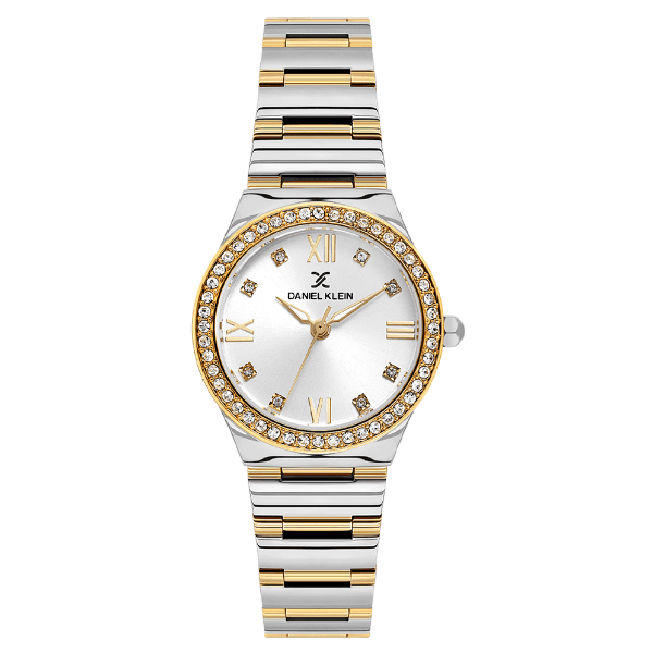 Relógio Analógico Feminino Daniel Klein Dk.1.14324-2 Premium Ladies Pulseira de Aço Inoxidável Prata/Dourado