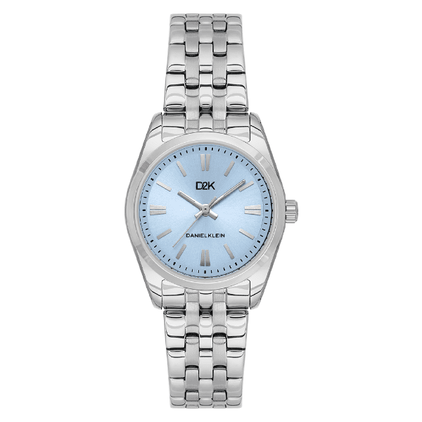 Relógio Analógico Feminino Daniel Klein Dk.1.14458-3 Dk2 Pulseira de Aço Inoxidável Prata/Azul