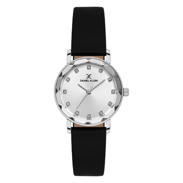 Relógio Analógico Feminino Daniel Klein Dk.6.14317-1 Premium Lady Pulseira de Couro Preto/Prata
