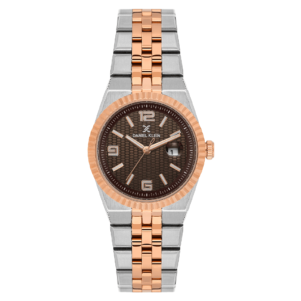 Relógio Analógico Feminino Daniel Klein Dk.6.14716-7 Premium Lady Pulseira Aço Inoxidável Prata/Rose Gold/Marrom