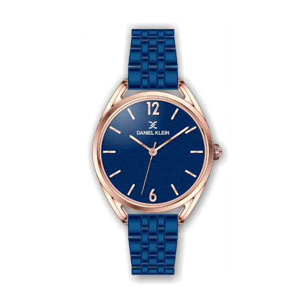 Relógio Analógico Daniel Klein Premium Dk.1.12483-6 Rosa Ouro e Azul