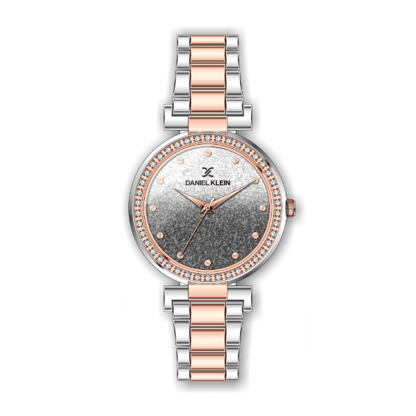Relógio Analógico Daniel Klein Premium Dk.1.12491-5 Rosa Ouro e Prata