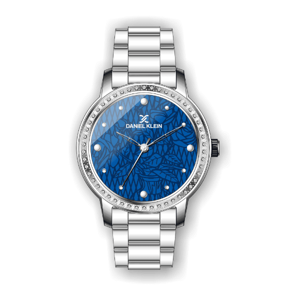 Relógio Analógico Daniel Klein Premium Dk.1.12497-5 Prata e Azul