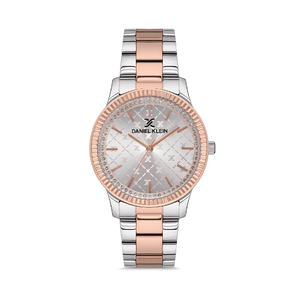 Relógio Analógico Feminino Daniel Klein Premium Dk.1.12540-5 Rosa Ouro/Prata