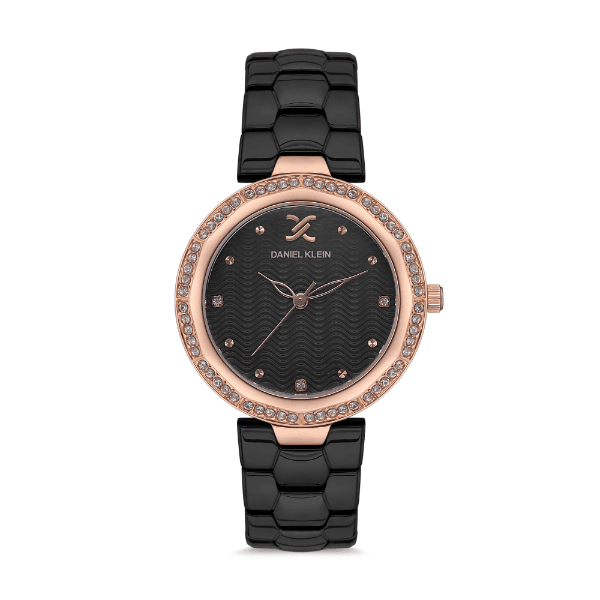 Relógio Analógico Daniel Klein Premium Dk.1.12551-4 Preto/Rosa Ouro