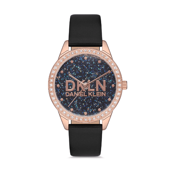 Relógio Analógico Daniel Klein Premium Dk.1.12562-1 Rosa Ouro/Preto