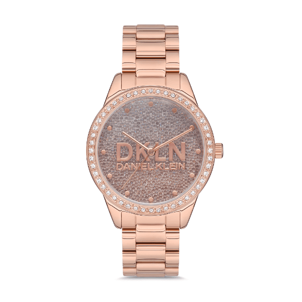 Relógio Analógico Daniel Klein Premium Dk.1.12565-6 Rosa Ouro