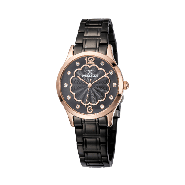 Relógio Analógico Daniel Klein Premium Dk11990-5 Preto/Rosa Ouro