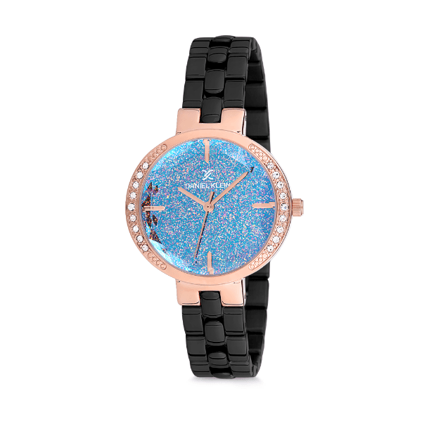 Relógio Analógico Daniel Klein Premium Dk12068-6 Preto e Rosa Ouro
