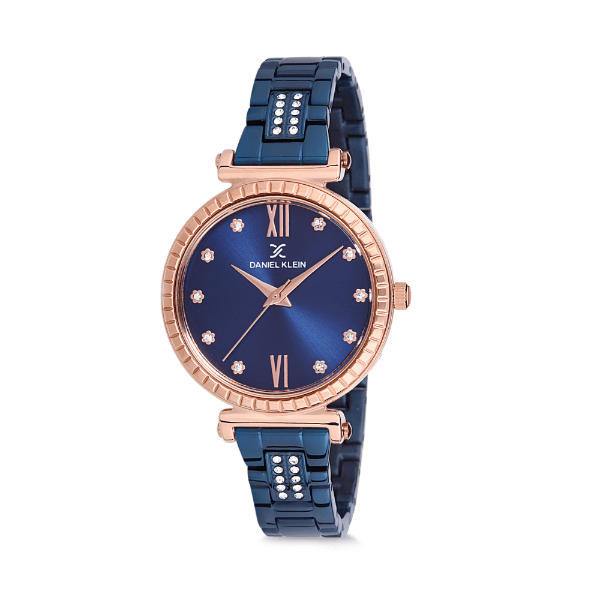 Relógio Analógico Daniel Klein Premium Dk12189-5 Azul e Rosa Ouro