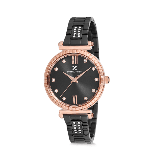 Relógio Analógico Daniel Klein Premium Dk12189-6 Preto e Rosa Ouro