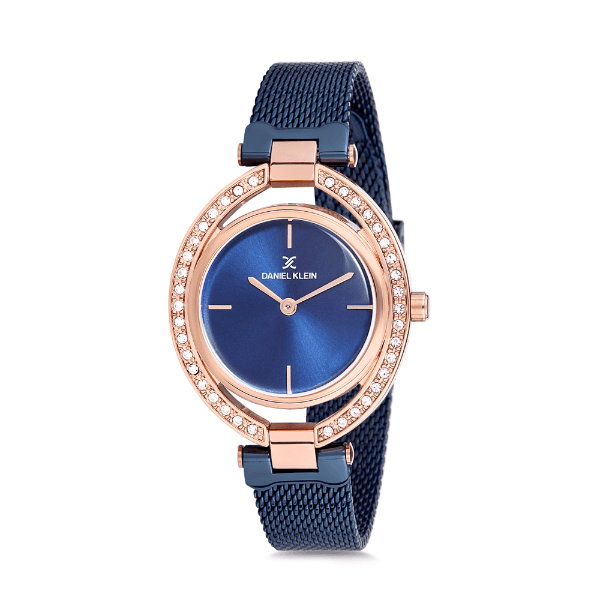 Relógio Analógico Daniel Klein Premium Dk12194-5 Azul e Rosa Ouro